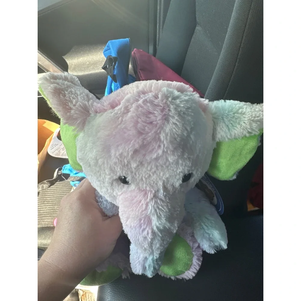 A&A Global Industries Tie Dye Elephant Plush Pink Blue Green Stuffed Animal 2022